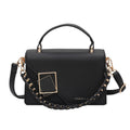 Women’s Structured Square Crossbody Bag with Braided Strap