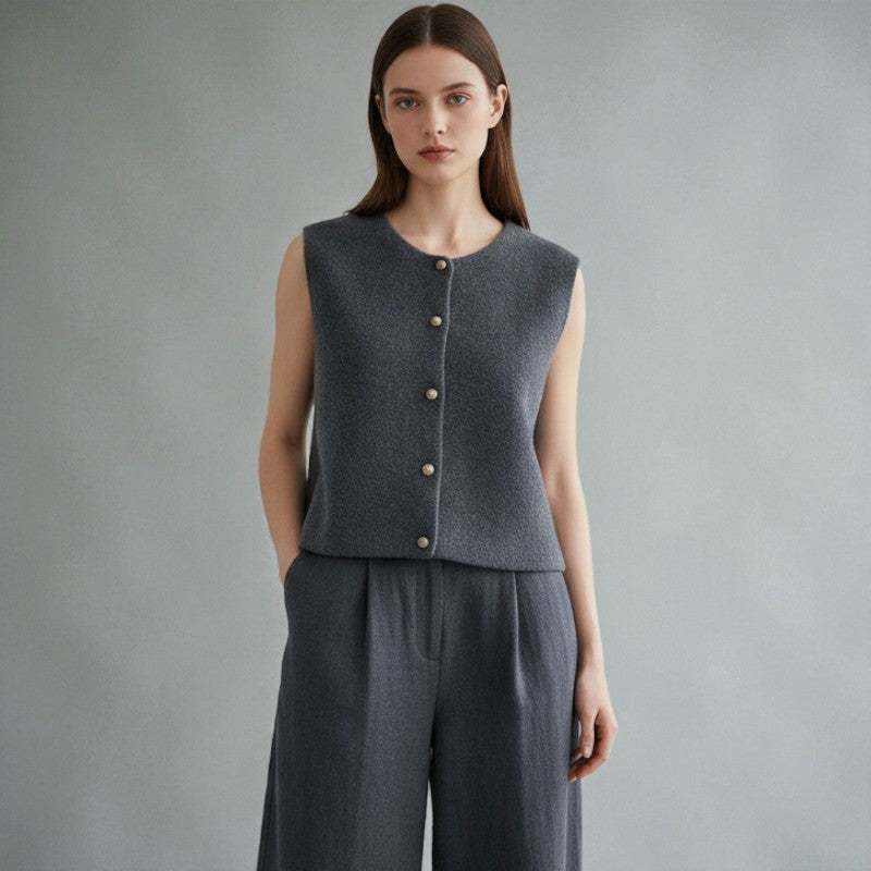 Pull sans manches femme – Gilet tricoté élégant