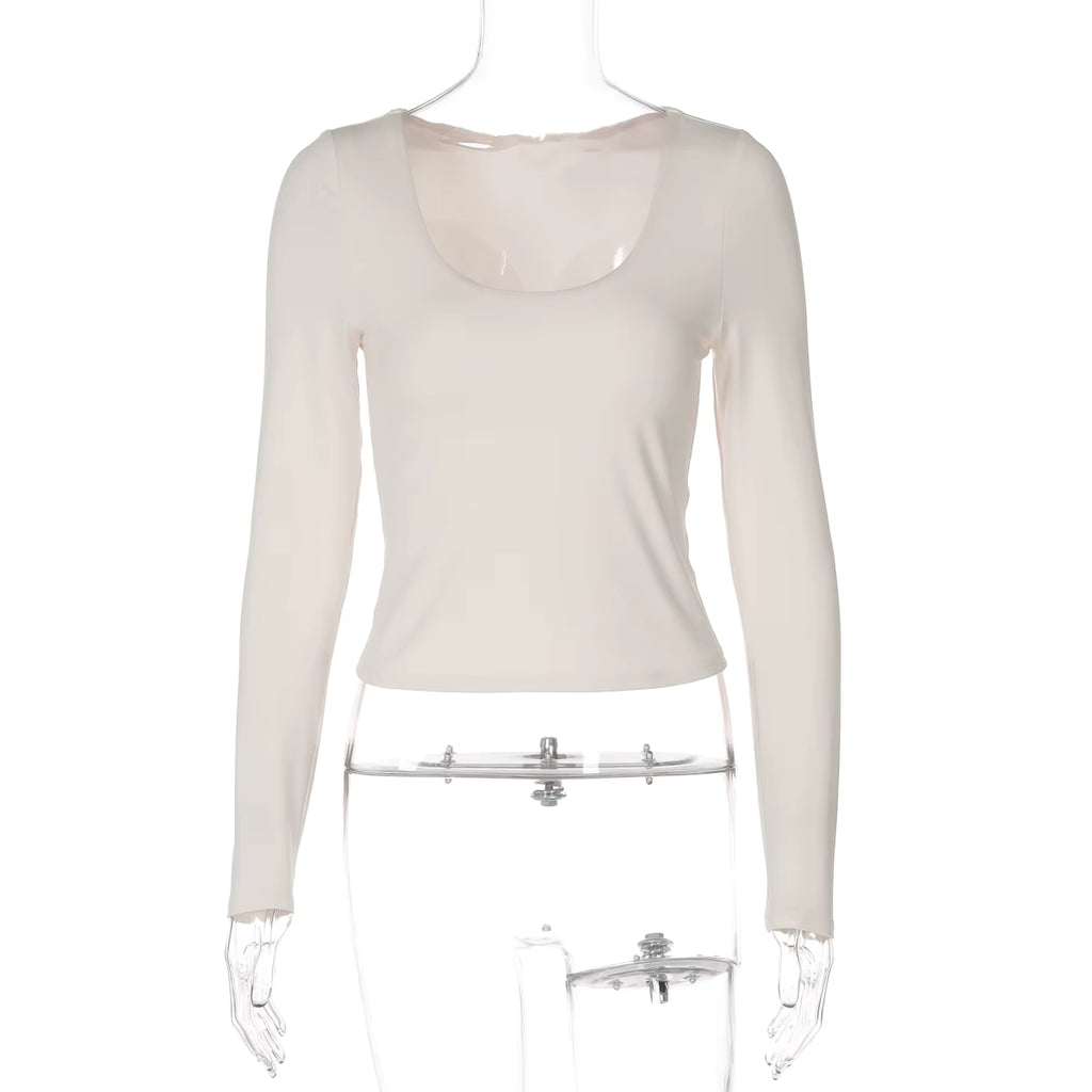 Top Femme Manches Longues – Basique Chic Ajusté, Look Tendance Printemps/Été