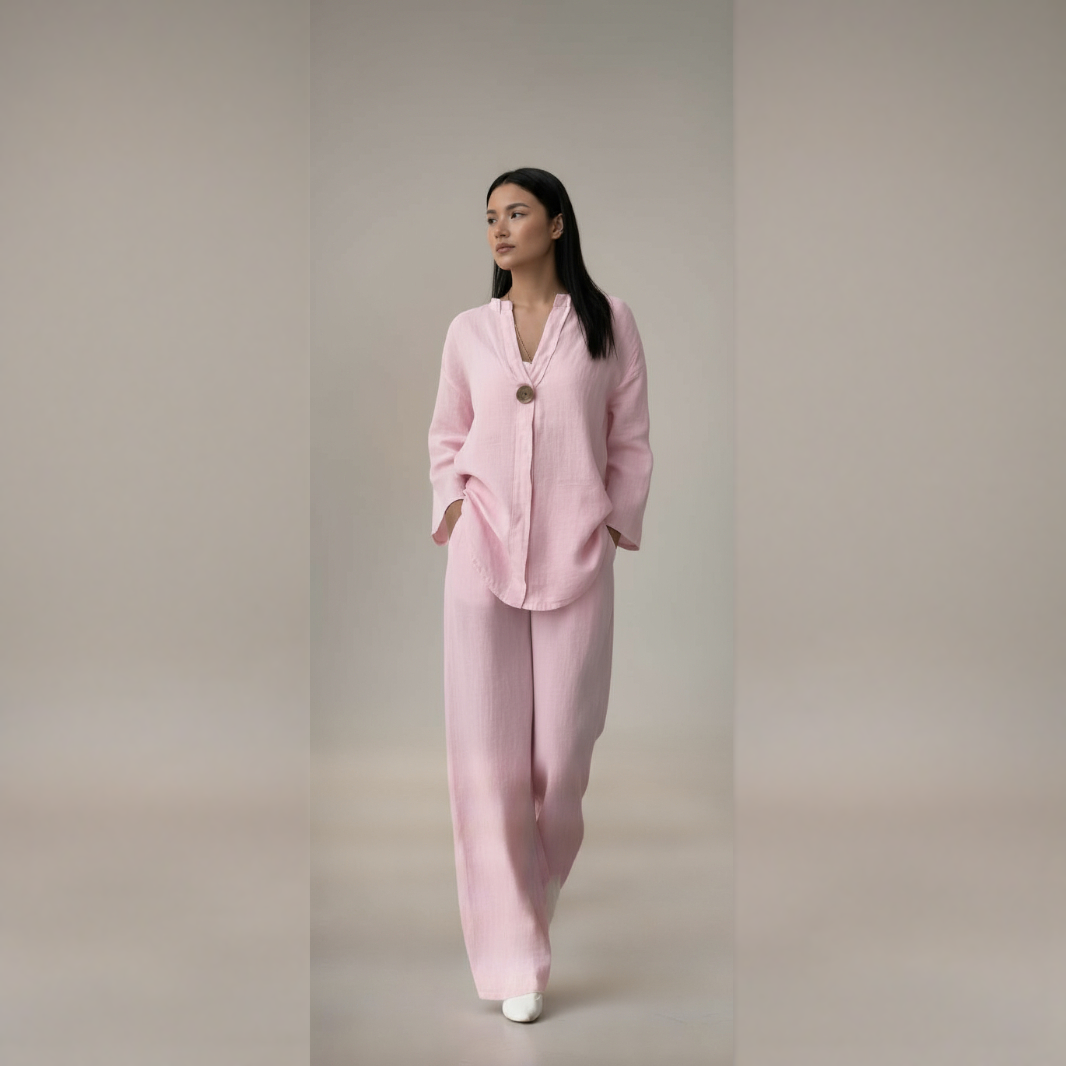 Ensemble 2 pièces femme coton lin